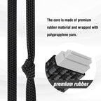 Bungee Cords, Flat Adjustable Bungee Cords with Hooks Heavy Duty 48 Inch, Elastic Rubber Black Bungee Straps with Buckle Hooks for Outdoor, Camping, Tarps, Bike Rack, Tent, Truck, 6 Pack