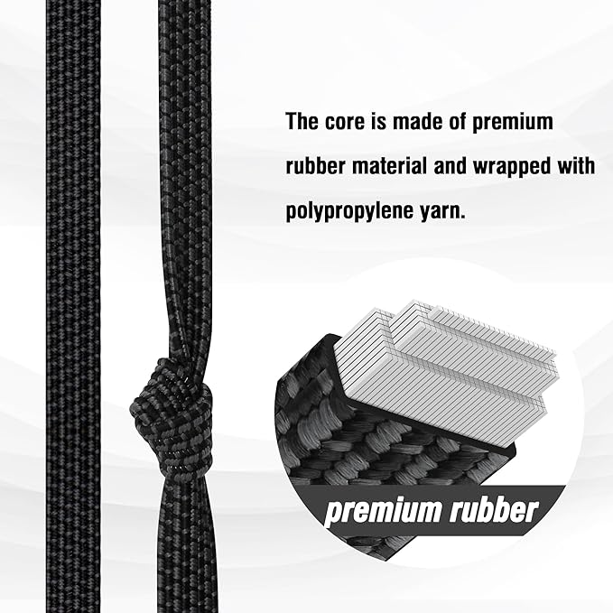 Bungee Cords with Hooks Heavy Duty, Flat Adjustable Bungee Cords with Hooks 40 Inch, Rubber Black Bungee Straps with Buckle Hooks for Outdoor, Camping, Tarps, Bike Rack, Tent, Truck, 4 Pack