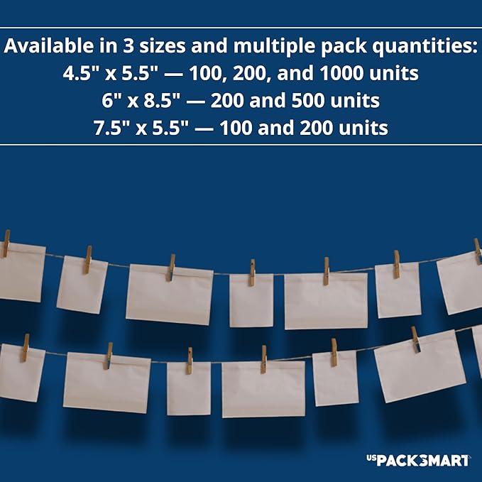 500 Units, 4.5"x5.5" Clear Packing List Shipping Label Envelopes - Heavy Duty Adhesive, Ideal for Labels, Invoices & Documents