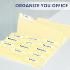 File Folder, PANDRI 220 Pack File Folder, 1/3 Cut Tab, Letter Size, Filing Folder for Office School Business, Manila
