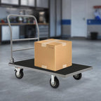 Heavy Duty Foldable Platform Truck Cart with 4 Wheels,41'' L x 25'' W Steel Rolling Flat Cart Push Cart Dolly Large Hand Truck Dolly 2200LBS Capacity Moving Hand Dolly for Groceries,Garage,Warehouse