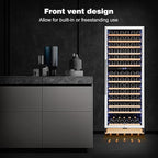 Tylza 24 Inch Wine Fridge Dual Zone, 180 Bottles Wine Cooler Refrigerator With Stainless Steel and Professional Compressor, Fast Cooling Low Noise and No Fog Built-in or Freestanding