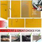 Auto Insurance and Registration Card Holder - Vehicle Glove Box Document Organizer - Car Essential Paperwork Holder for DMV, AAA, Contact Information Cards - Premium PU Leather Wallet Case - Yellow