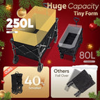 Sekey Collapsible Foldable Wagon with 330lbs Weight Capacity, Heavy Duty Folding Wagon Cart with Big All-Terrain Wheels & Drink Holders. Black