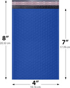 Royal Blue Small Bubble Mailers 4x8 Inch #000 | Thick Padded Poly Bubble Mailer Envelopes | 1000 Pack Bulk | Trading Card Sports Card Shipping