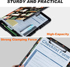 Clipboard with Storage Compartment, 8.5 x 11 Letter Size Side Opening Clip Board with Pen Holder, Hard Portable Clipboard Organizer for Nurse, Teacher, Contractor, Jobsite, Bookshelf Cat