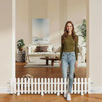 Short Dog Gate 19.7 x 78.7 Inch Adjustable Puppy Gate Indoor Folding Pet Door Small Dog Fence Freestanding Pet Barrier for Doorways Stairs Hallways