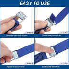 PATIKIL Lashing Straps 1" x 26 Ft, 2 Pcs Tie Down Strap Cam Buckle Adjustable Ratchet Straps 551 lbs for Cargo Trucks Motorcycle Luggage, Blue