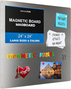24"x24" - Magnetic Board - Memo & Vision Board for Home, Office, and Classroom - Magnet Board for Kids - Pre-drilled Mounting Screws Included