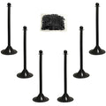 Mr. Chain Plastic Stanchion Kit with 50 Feet of 2-Inch Link Chain and C-Hooks, Black, Pack of 6 (71003-6)