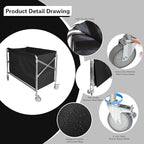 Commercial Laundry Cart 12 Bushel (400L) Collapsible Laundry Baskets with Wheels, Heavy Duty Industrial Rolling Baskets Trucks with Steel Frame and Waterproof Oxford Cloth, for Home Organizer Storage