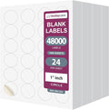 NextDayLabels 1.66 Inch Round Sticker Labels for Printer - Matte White Blanks - 24,000 Laser/Inkjet Printables