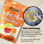 Agar Agar Powder 8oz - Vegan Gelatin Ingredient Unflavored - For Use in Baking, Vegetarian Jello, DIY Petri Dishes, as a Thickener and Gummy Candy Mixes – Nutrient Rich - by Fit Lane Nutrition