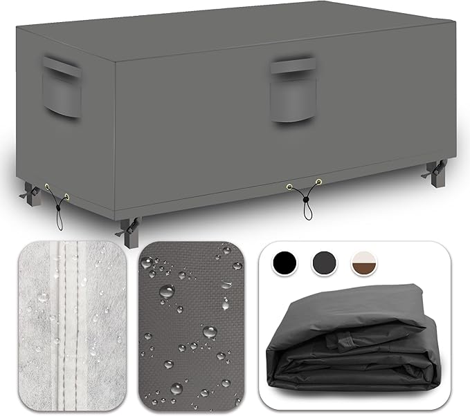 Heavy Duty Patio Furniture Covers Waterproof, 600D Outdoor Furniture Cover Waterproof for Sectional Sofa Couch, Outdoor Dining Table and Chair Set Covers 102''L x 74''W x 28''H, Grey