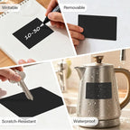 500 Pcs Rectangle Inventory Stickers Vinyl 3 × 5 Inch Moving Labels for Storage Bins Self Adhesive Color Coding Labels Waterproof Removable for Boxes Warehouse Classroom Office, Black