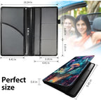 Car Registration and Insurance Holder, Leather Car Glove Box Organizer, Cool Car Accessories for ID, Driver's License Cards & Essential Document,business cards,Men&Women,Glitter Mushroom