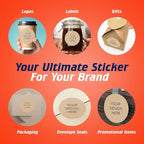 100 Custom Vinyl Stickers - Upload Your own Image, Text, Design, Logo - Personalized Logo Labels for Handmade, Packaging, Bottle, Jars, Candle, Brand Stickers (Brown, 4x4)