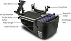 AutoExec AE-GMCD-PS-TAB-GT GripMaster Car Desk for Your Vehicle Workstation and Mobile Office, Grey with Printer Stand and Tablet Mount