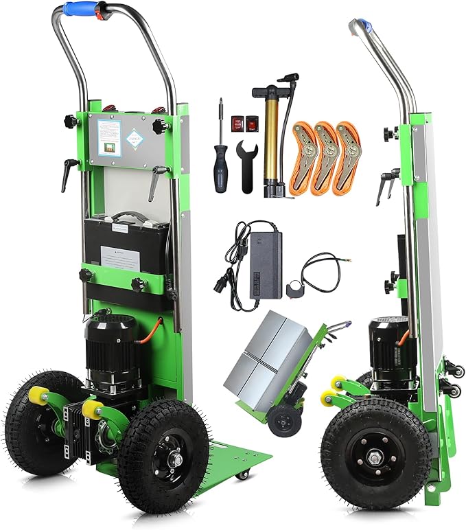 Electric Stair Climbing Hand Trucks Dolly Cart, 900lb Capacity Heavy Duty Stair Climber with Ropes, Carry Heavy Objects Up and Down Stairs Effortless for Furniture Logistics Warehouse