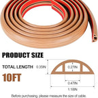 MYFAMIREA 10FT Floor Cord Cover for Wire Self Adhesive Cable Cavity Management PVC Extension Cord Hider Power Floor Wire Protector Cover Prevent Cable Trip for Office Home Outdoor (Brown Wood, 1.18'')