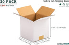 5x5x5 inch White Shipping Boxes, Corrugated Cardboard Small Boxes for Business Mailing, Packing, Moving, Storage, 30 Pack