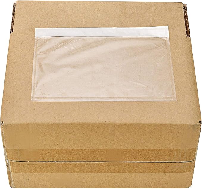SJPACK 1000 7.5" x 5.5" Clear Adhesive Top Loading Packing List/Label Envelopes Pouches