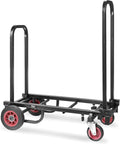 Pyle Compact Folding Adjustable Equipment Cart - Heavy Duty 8-in-1 Convertible Cart Hand Truck/Dolly/Platform Cart with R-Trac Wheels - Expandable Up to 25.24" to 40.24" - Pyle PKEQ38