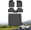 Hutisya-Floor Mats & Cargo Liner Set Fit for Volvo S60 (Not for Recharge) 2019-2025 All Weather Protection Anti-Slip & Durable TPE Full Set Liners Automotive Accessories-Black