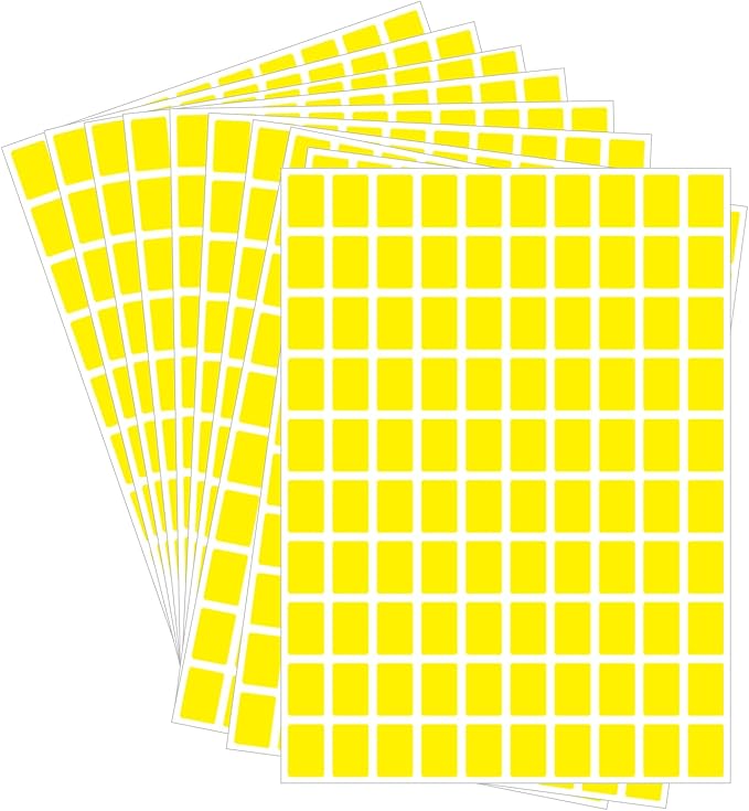 Starboling Color Coding Labels,3000 PCS 1/2" x 3/4" Yellow Rectangular Colored Labels Stickers,for Garage Sale,Price Tags,File Folder Tabs,and Classroom Organization