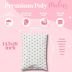 14.5x19 Designer Poly Mailer 100 Pack Heavy Duty Waterproof Self Seal Shipping Bags for Small Business Large Mailing Envelopes Bulk Tear Resistant Packaging Preppy Hearts
