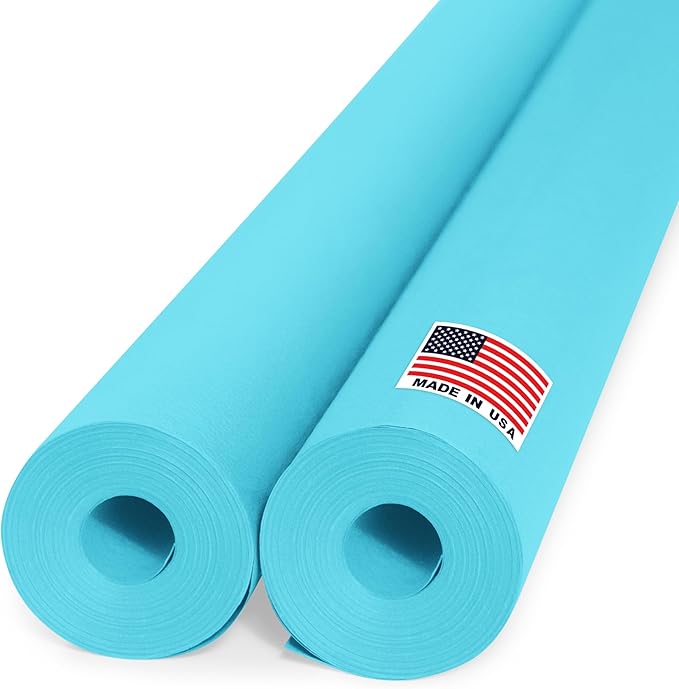 36" x 1200" (100 ft) Light Blue Kraft Paper Roll (Value Pack of 2), 45 lbs Thickness, Made in USA Colored Kraft Paper for School, Bulletin Board - Odorless, Non-Toxic, Safe for Kids