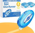 6 Pack Double Sided Tape Roller, 8mm x 315 Inch Permanent Adhesive Scrapbook Tape Dispenser Runner, Glue Tape Roller for Scrapbooking, Crafts and Arts Projects, Photo-Safe, Smooth & Clean