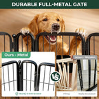 FXW Dog Gate Extra Wide Designed for Indoor Use, Adjustable Width Up to 219-inch Wide (40" H 8 Wire Panels for Medium and Large Dogs), Black