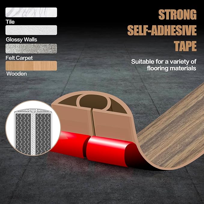 Floor Cord Cover Self Adhesive Cord Hider,10FT Cable Management, Extension Strip Protector for Wires, Prevent Cable Trips for Offices, Gyms, Exhibitions Cavity:0.51"(W) x0.3(H) Woodsmokedbrown