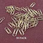 HAHIYO Paper Clips Sturdy 0.59 inches Length 50 Pack Mini Paperclips Heavy Duty Tight Grip Rust Proof Reusable Metal Bright Gold for Home Office School