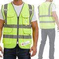 SIFE Reflective Safety Vest High Visibility Vest With 7 Pockets And YKK Zipper, ANSI/ISEA Class 2 Standard, Made With 3M Reflective Tape(03YG-Yellow,3XL)