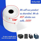 3" x 150' 1-Ply Bond Paper (50 rolls/case) Kitchen Printer Receipt Paper