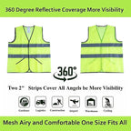Safety Vests 10 Pack with Pockets,High Visibility Reflective Construction ANSI Class 2 Yellow Work Vests for Men,Woman,Hi Vis and Neon Mesh