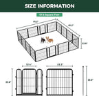 FXW Rollick Unleashed Dog Playpen for Indoor, Yard, RV Camping, 24 inch 16 Panels for Small and Puppy Dogs, Black│Patented