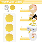 1 Inch Circle Dot Stickers 1000 PCS Color Coding Thermal Labels Dots Writable Printable Small Round Stickers for Office, Classroom, Inventory, Garage, Organizing Storage, Gold