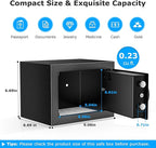 Bonsaii Safe Box with Electronic Keypad, Steel Security Lock Box with Key, 0.23 Cubic Feet, 9.06" W x 6.69" D x 6.69" H, Small Hidden Safe for Cash Jewelry