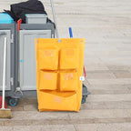 Waterproof Cleaning Trolley Bag with 5 Pockets Heavy-Duty Canvas Janitorial Storage Bag for Housekeeping Cart for Hotel and Commercial Use