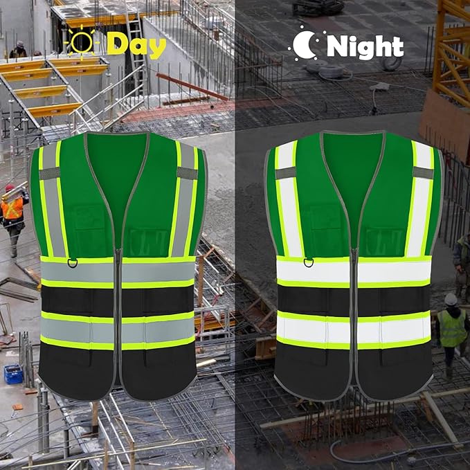 BeautyWill Custom Logo 10/20 Pack Safety Vest Class2 High Visibility Vest with Pockets Breathable Construction Vest Bulk