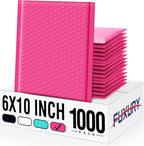 Fuxury Bubble Mailers 6x10" Pink Padded Envelopes 1000Pack Strong Adhesion Thick Padded Mailers for Small Business Mailing Small Items,Jewelry,Makeup