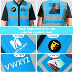 BeautyWill Custom Safety Vest Customized Logo Class 2 High Visibility Reflective Vest with Pockets Construction workwear
