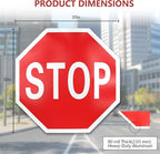 3 Pack Large Stop Signs, 30 x 30 Inches Street Road Sign, UV Protected and Weather Resistant, Octagon Rust Free Aluminum Sign, 2 Pre-drilled Holes