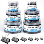 208 PCS 6 Sizes Binder Clips Assorted Sizes Including Extra Large Medium Small Black Clips Office Supplies Black Paper Clips Paper Clamps for Office Home School Bussiness