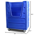 Meese 72P Bulk-Trux Commercial Laundry Linen Truck Cart | Polyethylene (HDPE) | 38 Bushels / 48 Cu. Ft. | Royal Blue