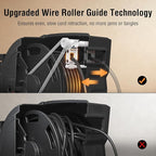 SURAIELEC 12 Gauge Extension Cord Reel, 60 FT Retractable Extension Cord, 12 AWG/3C SJTOW Heavy Duty Power Cord, 13 AMP Circuit Breaker, Lighted Triple Tap, Ceiling or Wall Mount, ETL Listed, Black