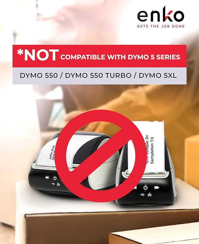 enKo Compatible Zebra 4x6 Label/Dymo Labels 1744907 (4 x 6) for Dymo Labelwriter 4XL Shipping Zebra Direct Thermal Printer (2 Rolls, 440 Labels)
